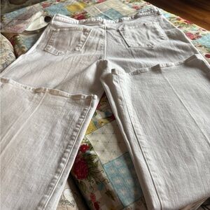 L’ Agence Elegant White Wide Leg Jeans